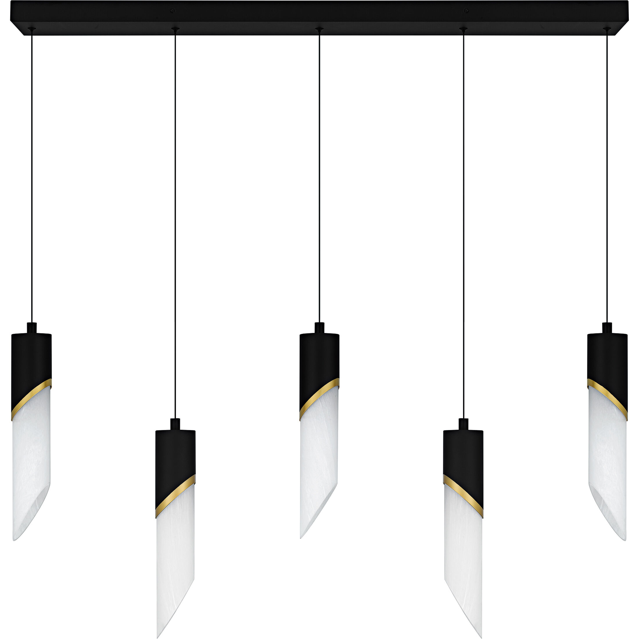 Alys LED 40 inch Matte Black Linear Chandelier Ceiling Light, Medium