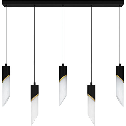 Alys LED 40 inch Matte Black Linear Chandelier Ceiling Light, Medium
