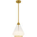 Quoizel Haze 1 Light 10.5 inch Brushed Gold Mini Pendant Ceiling Light, Small QP6750BRG - Open Box