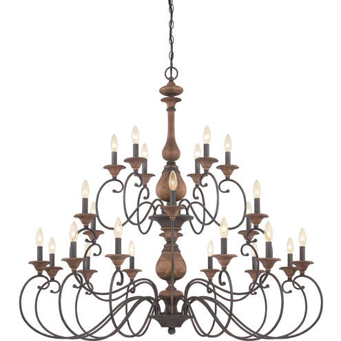 Auburn 24 Light 48 inch Rustic Black Foyer Chandelier Ceiling Light