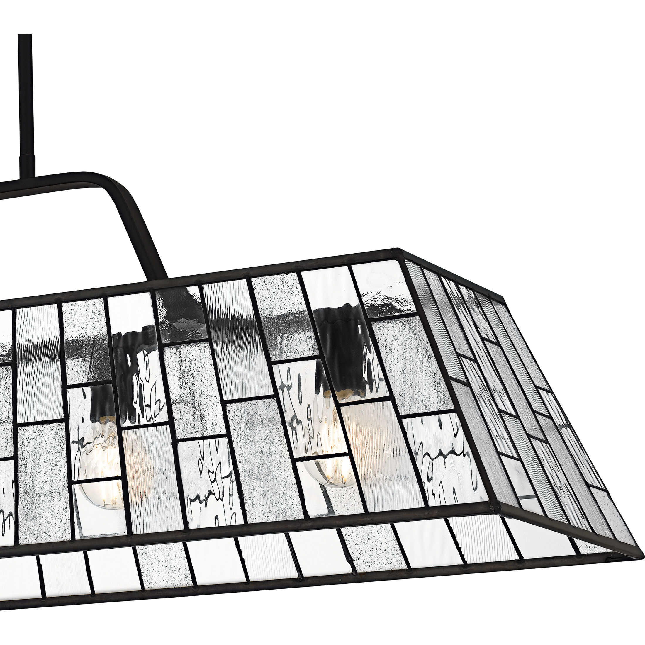 Rainier 5 Light 48 inch Matte Black Linear Chandelier Ceiling Light, Large