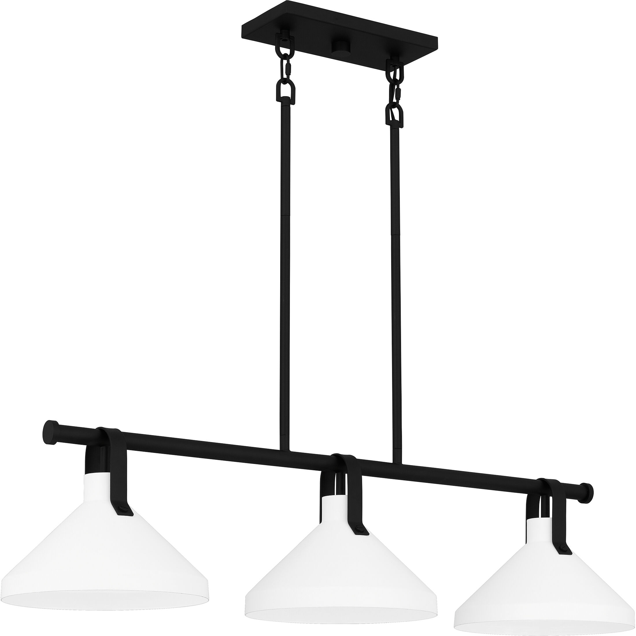 Brink 3 Light 38 inch Matte Black Island Light Ceiling Light