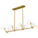 Penley 8 Light 42 inch Brushed Gold Linear Chandelier Ceiling Light, Medium