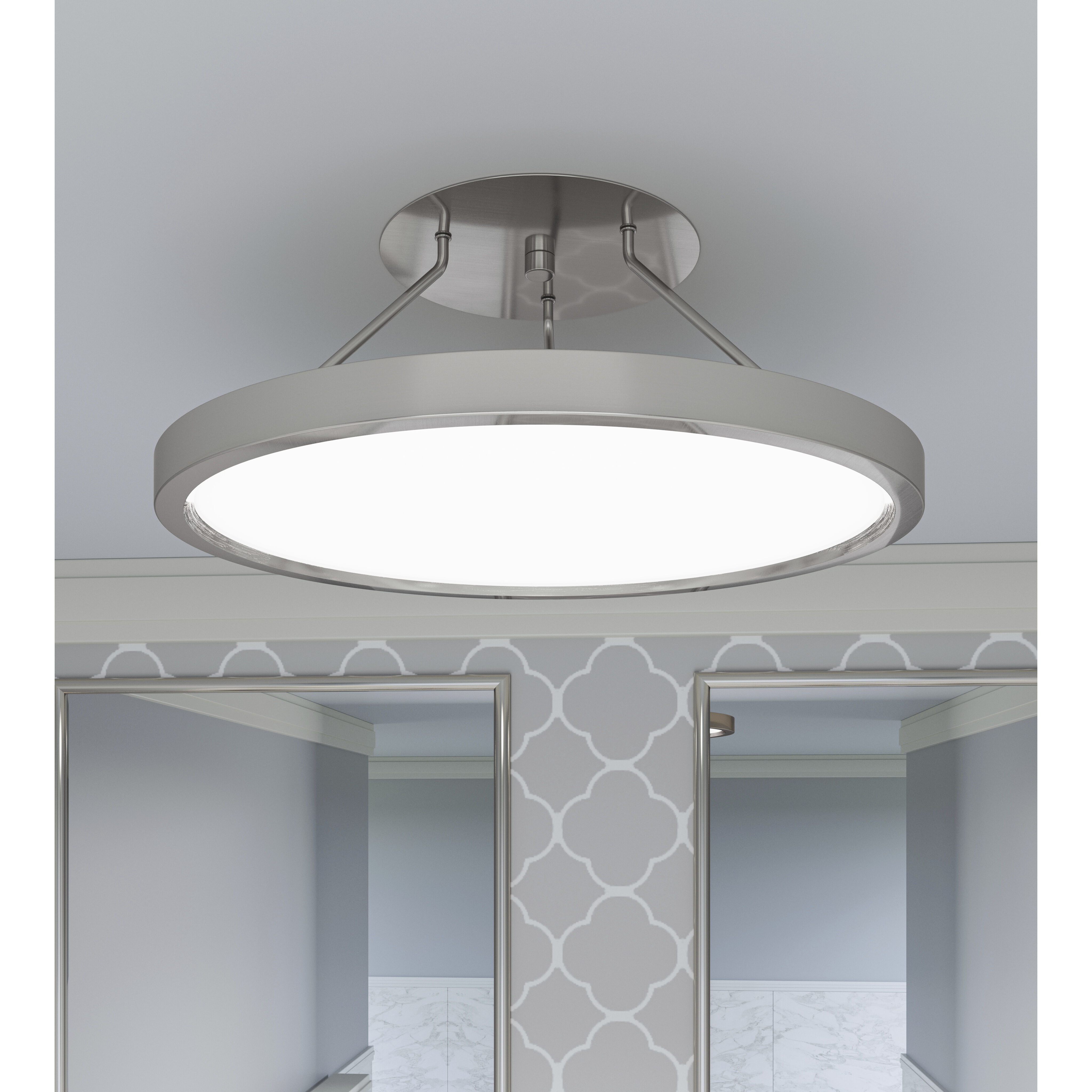 Outskirts LED 15 inch Brushed Nickel Semi-Flush Mount Ceiling Light