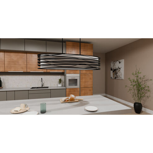 Spiral 5 Light 42 inch Mystic Black Island Light Ceiling Light, Medium