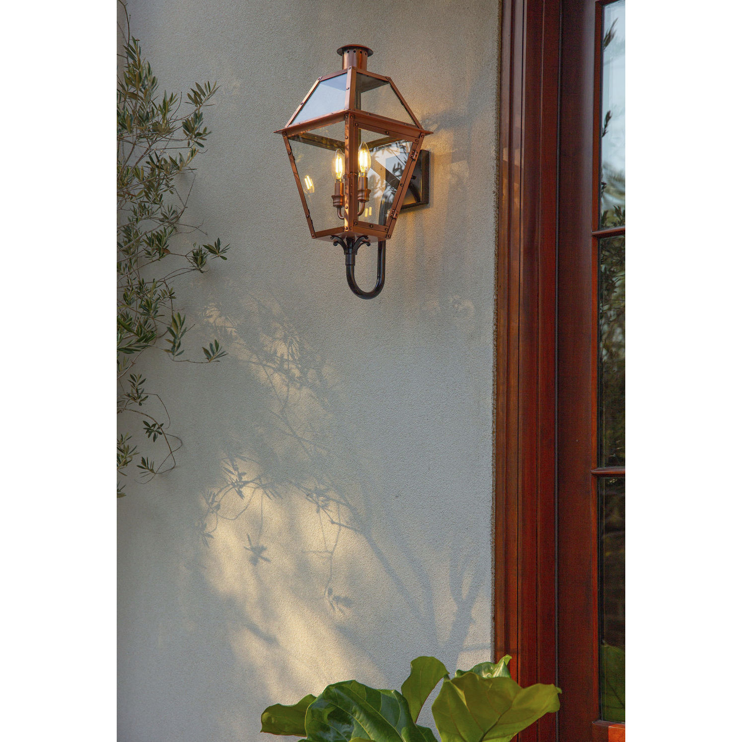 Rue De Royal 2 Light 24 inch Aged Copper Outdoor Wall Lantern