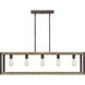 Finn 5 Light 42 inch Rustic Black Island Light Ceiling Light