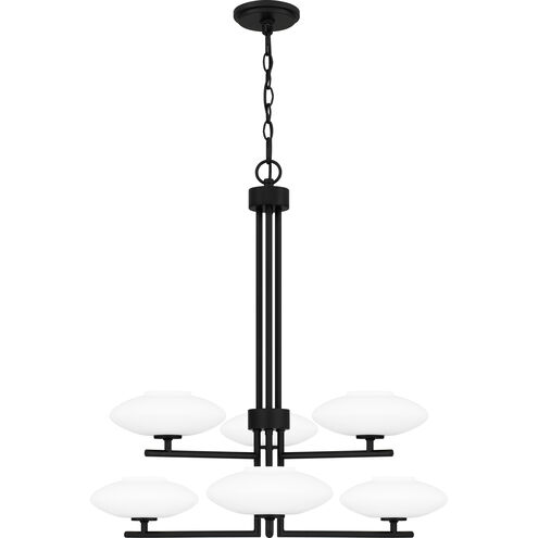 Chenal 6 Light 29 inch Matte Black Chandelier Ceiling Light