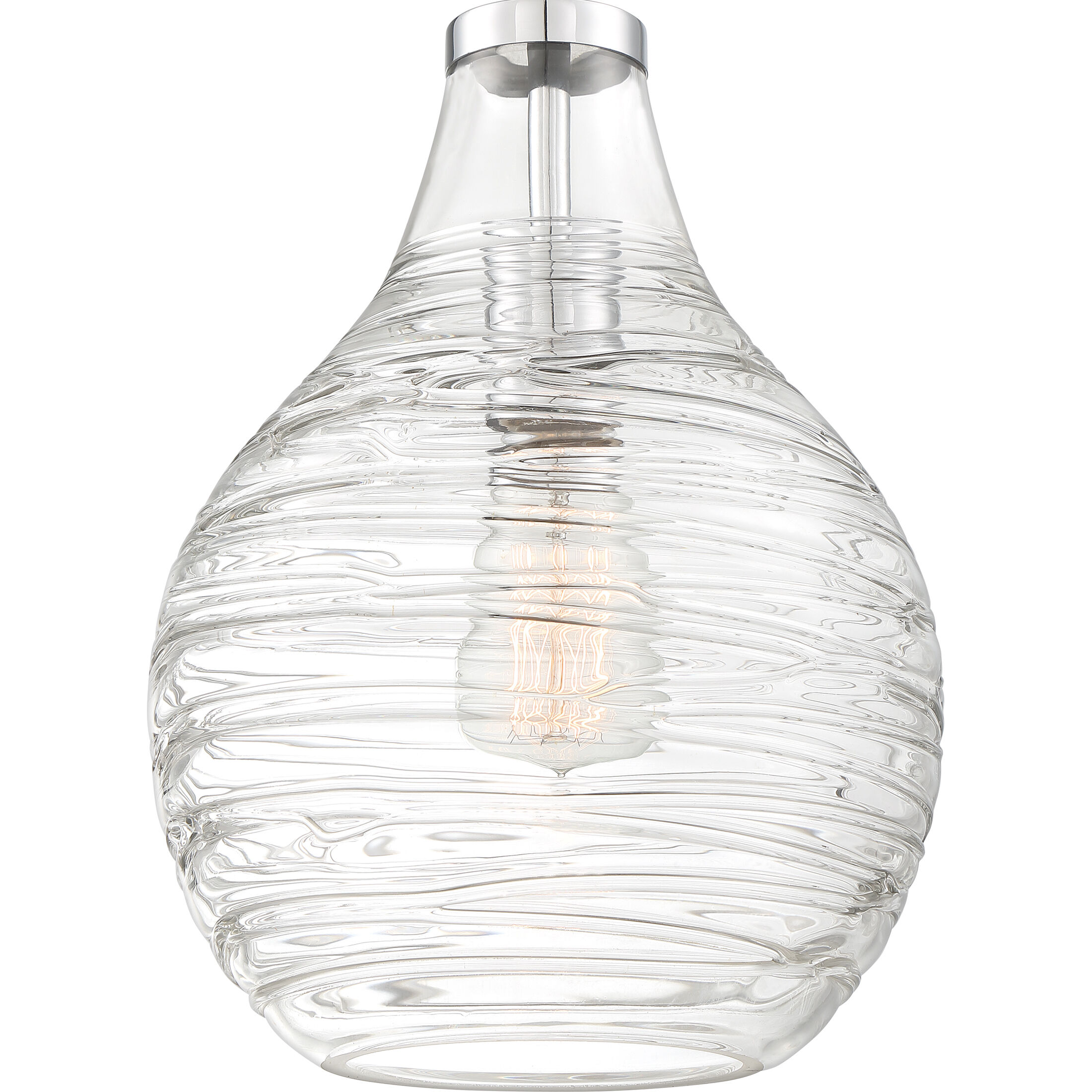 Genie 1 Light 9 inch Polished Chrome Semi-Flush Mount Ceiling Light