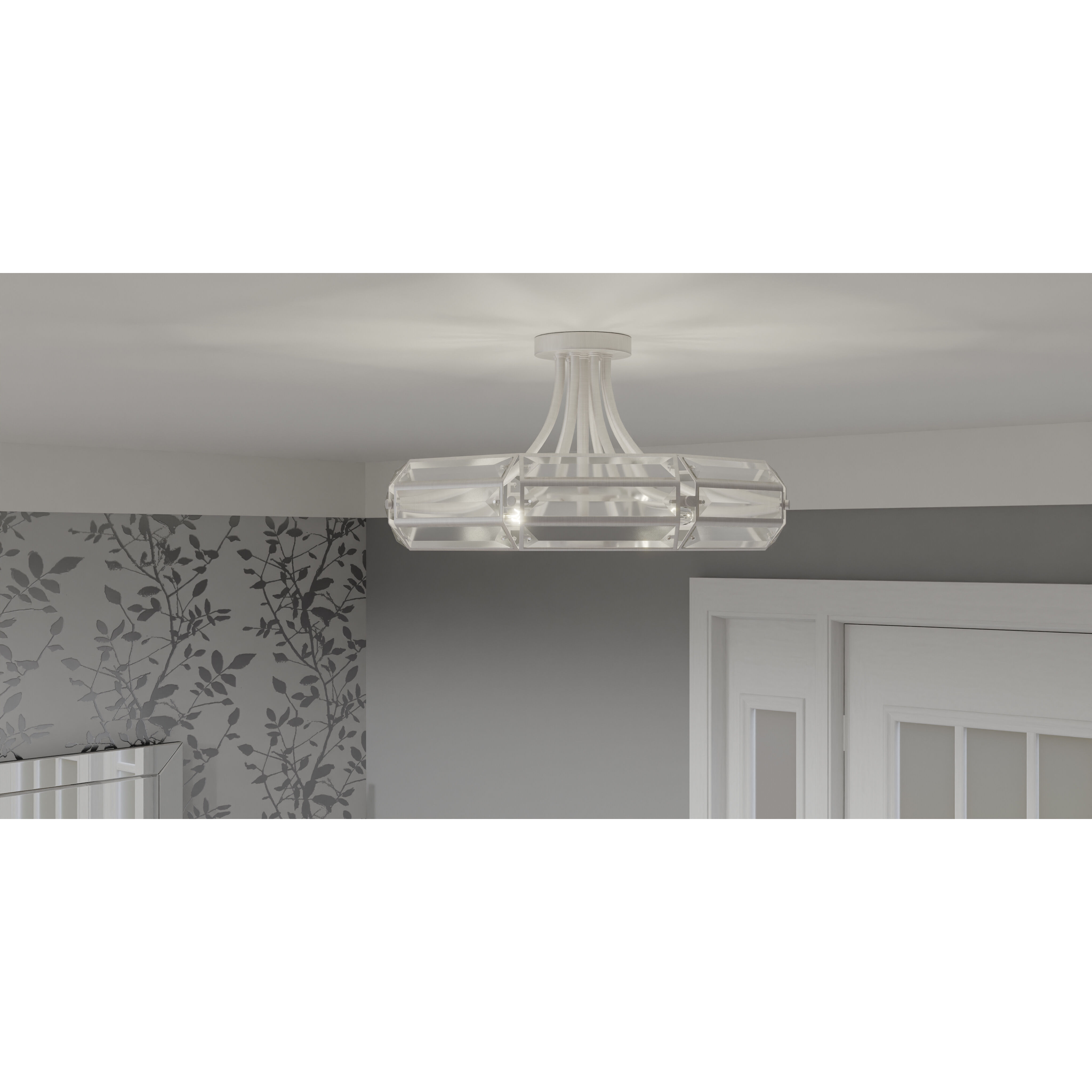 Padilla 4 Light 17 inch Brushed Nickel Semi-Flush Mount Ceiling Light, Medium