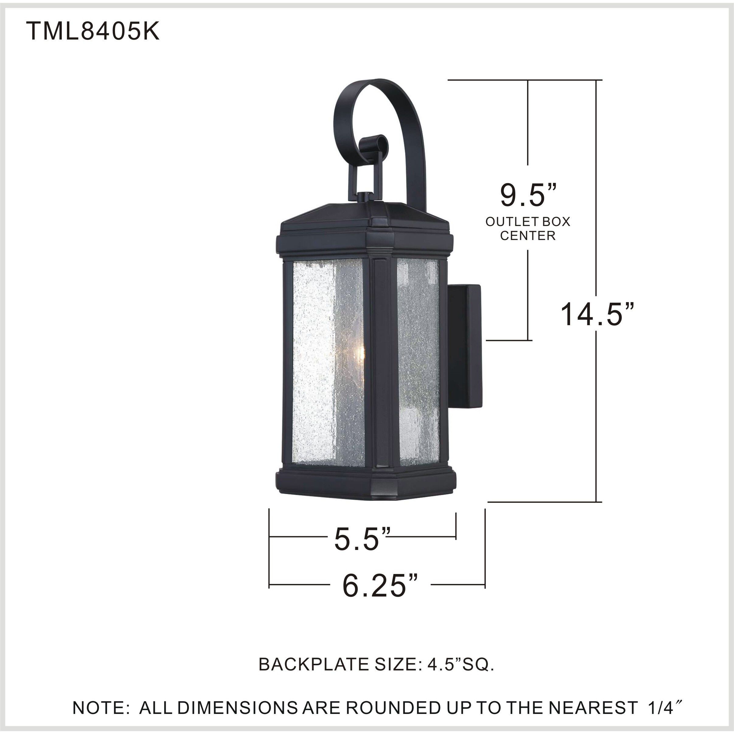 Trumbull 1 Light 15 inch Mystic Black Outdoor Wall