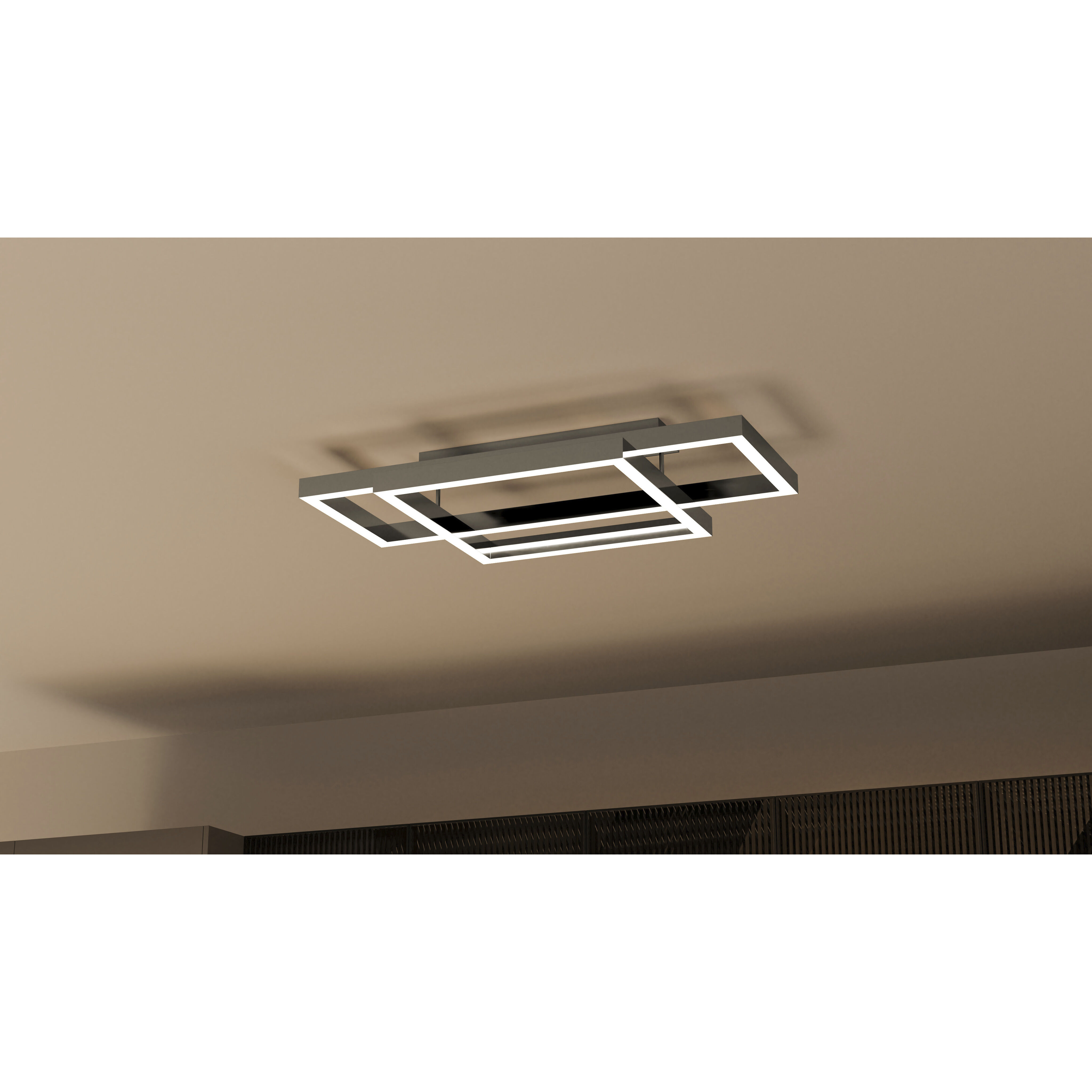 Lawless LED 36 inch Painted Brushed Nickel Semi-Flush Mount Ceiling Light, Extra Large