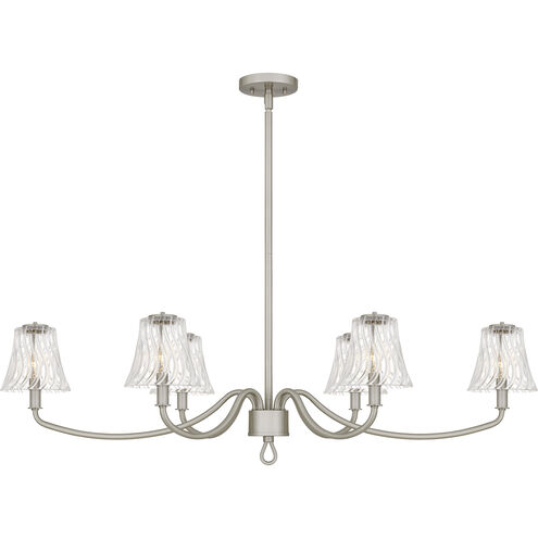 McKinney 6 Light 44 inch Brushed Nickel Linear Chandelier Ceiling Light, Medium