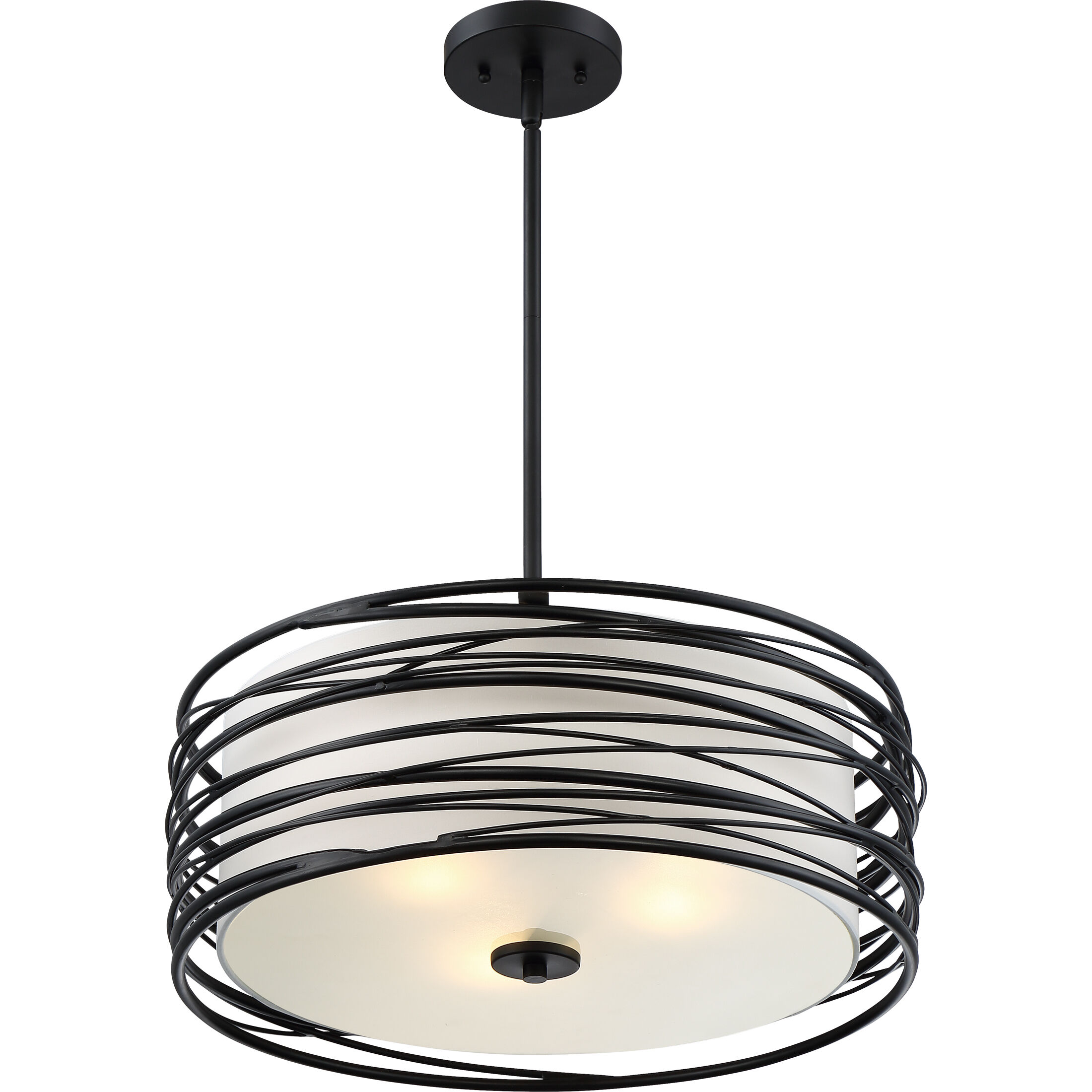 特価ブランド 3 Spiral Light Light Ceiling Pendant Black Mystic inch 20 洋風