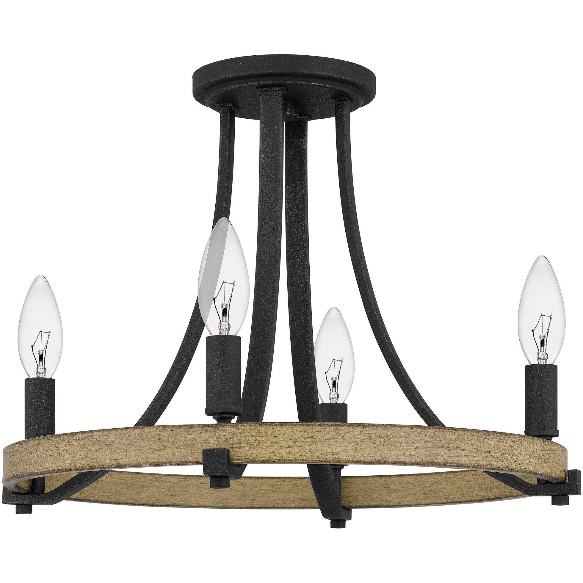 Colombes 4 Light 16.25 inch Grey Ash Semi-Flush Mount Ceiling Light