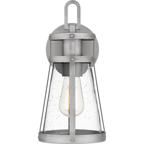 Barber 1 Light 13 inch Antique Brushed Aluminum Outdoor Wall Lantern