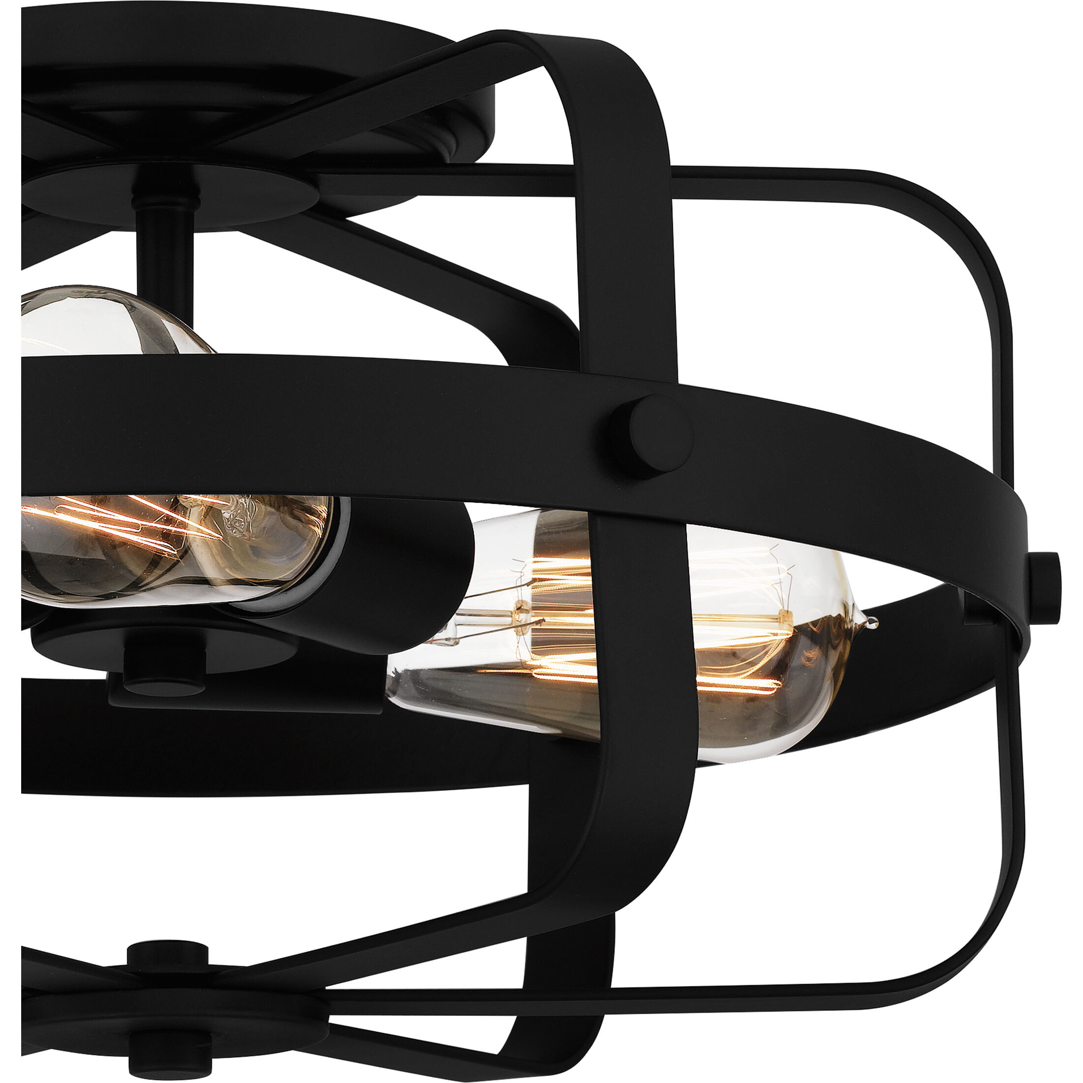 Manzel 3 Light 14 inch Matte Black Flush Mount Ceiling Light