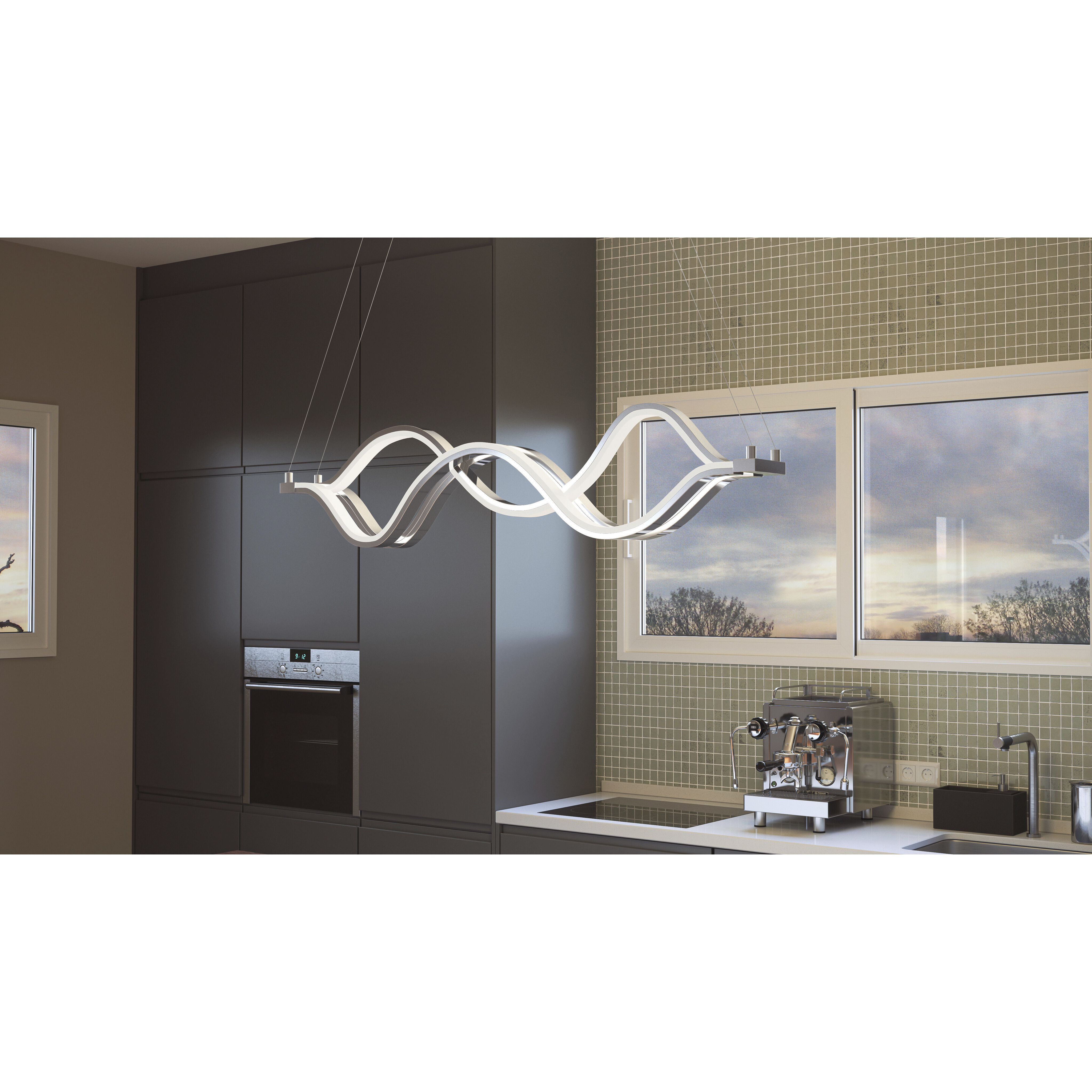 Bleecker 39 inch Polished Chrome Island Light Ceiling Light