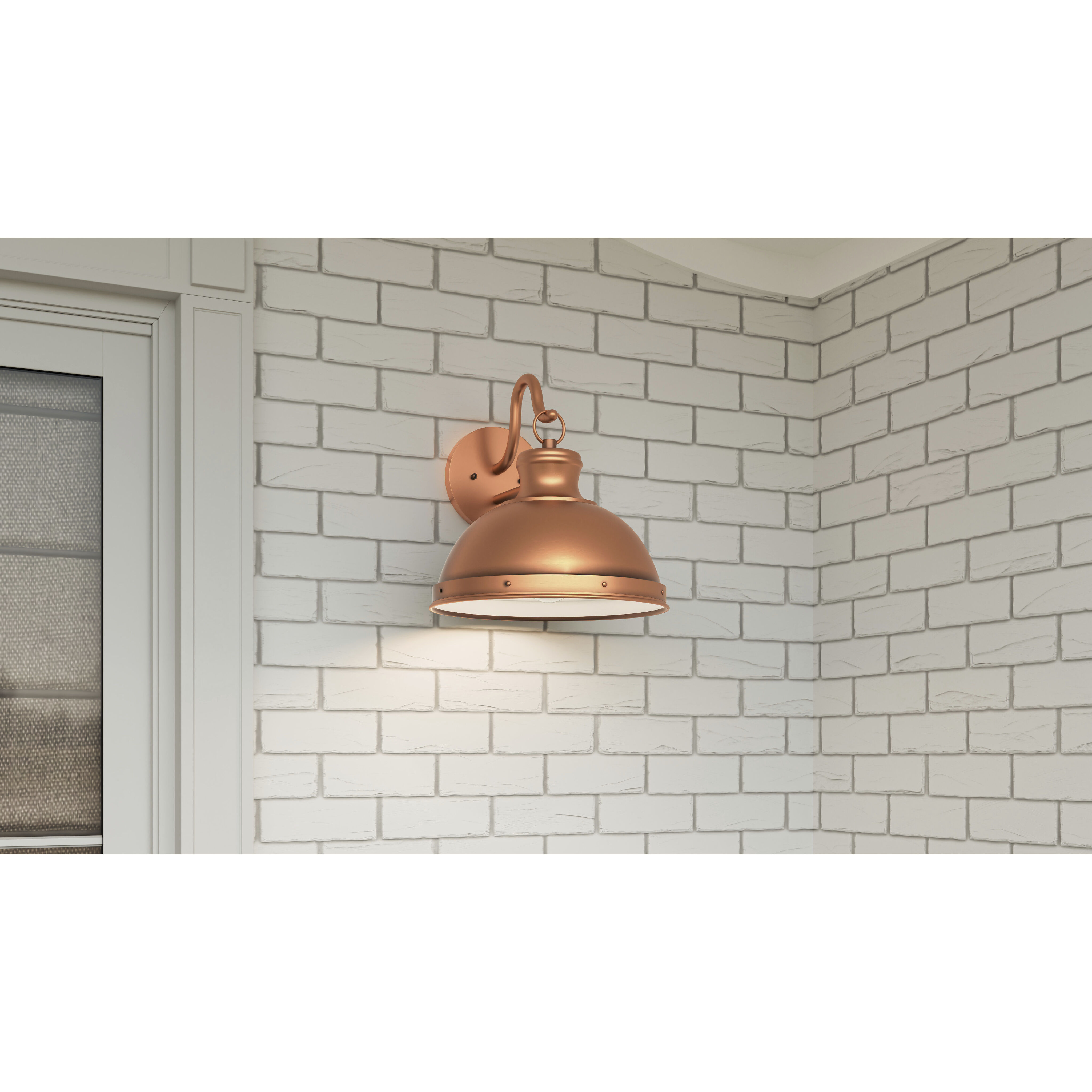 Jameson 1 Light 14 inch Aged Copper Outdoor Wall Lantern