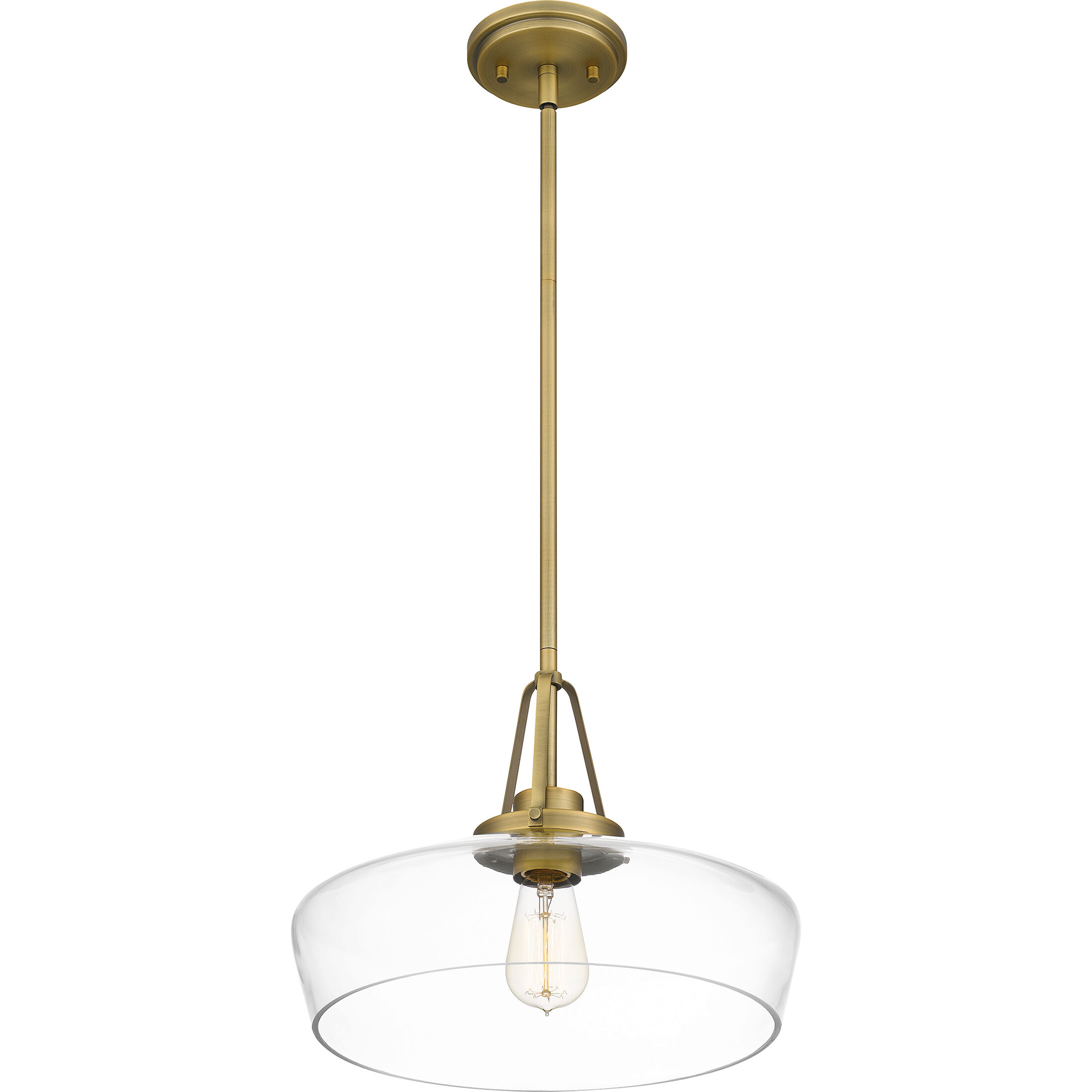 Haven 1 Light 14 inch Aged Brass Pendant Ceiling Light