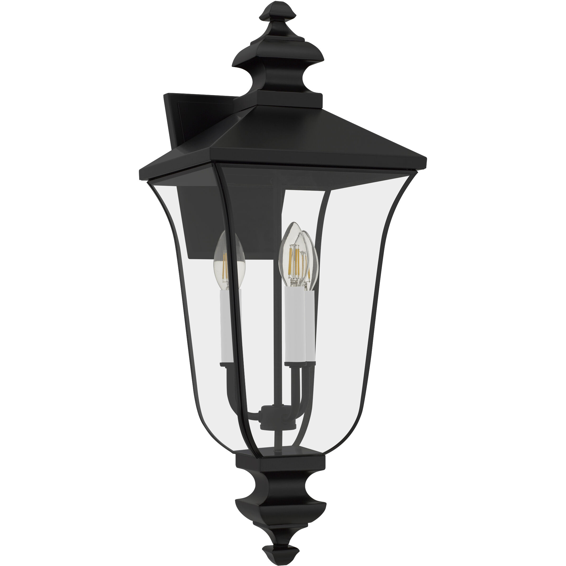 Farley 3 Light 25.25 inch Matte Black Outdoor Wall Lantern
