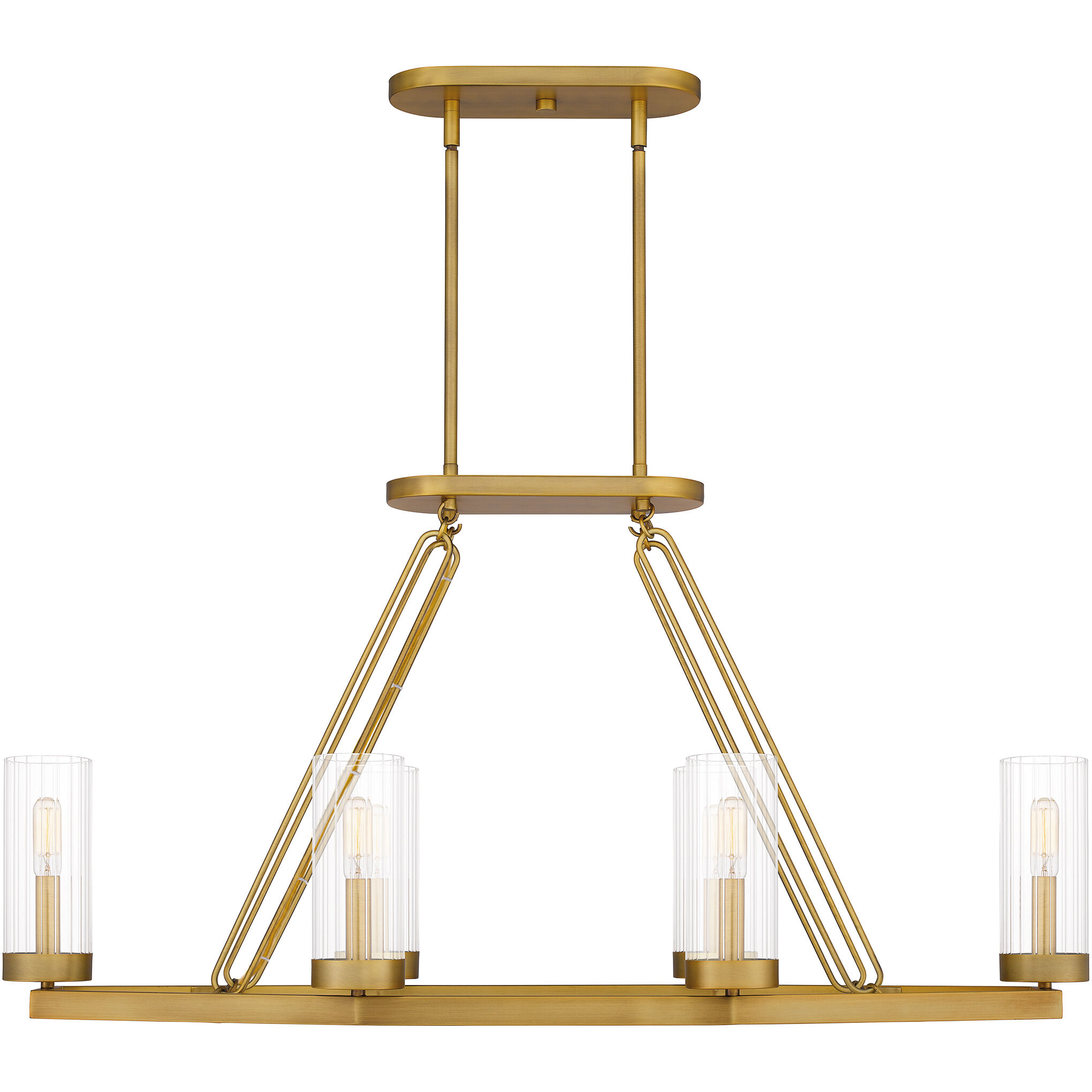 Valens 6 Light 40 inch Aged Brass Island Light Ceiling Light