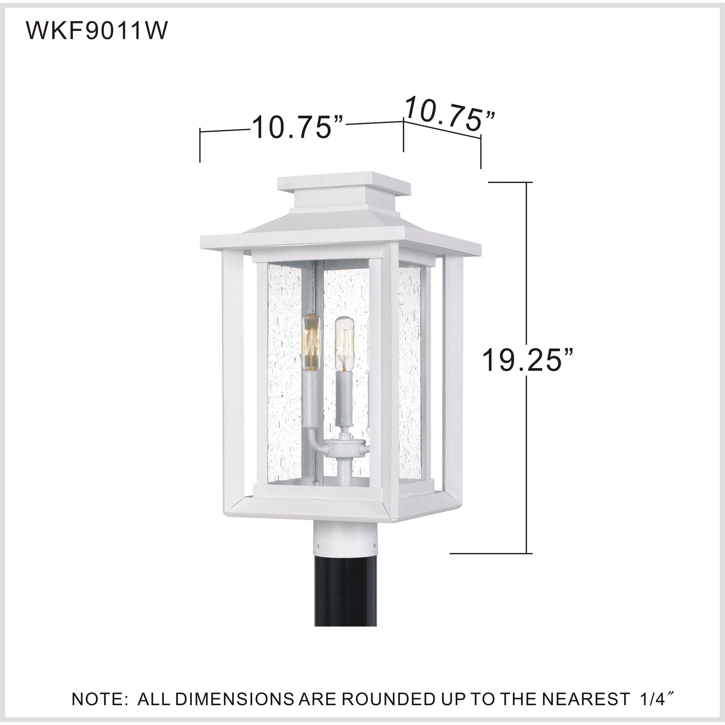 Wakefield 3 Light 19 inch White Lustre Outdoor Post Lantern