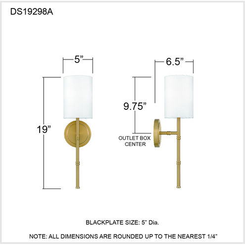 Monica Wall Sconce Wall Light in Aged Brass