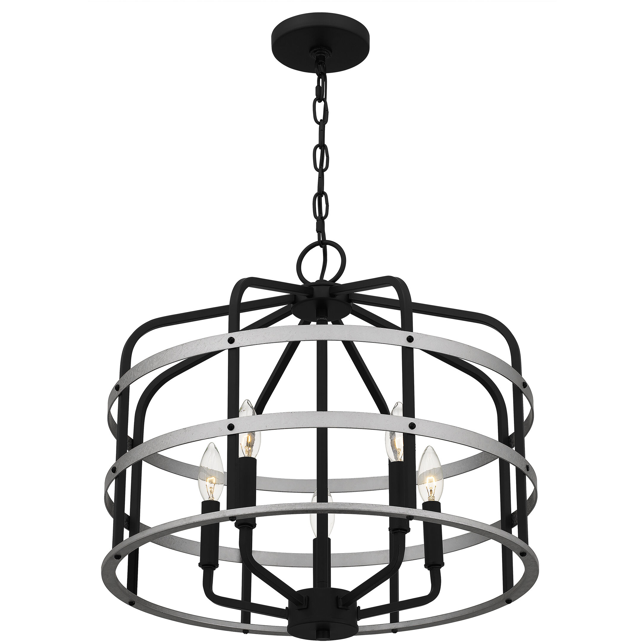 Avignon 5 Light 20 inch Matte Black Pendant Ceiling Light