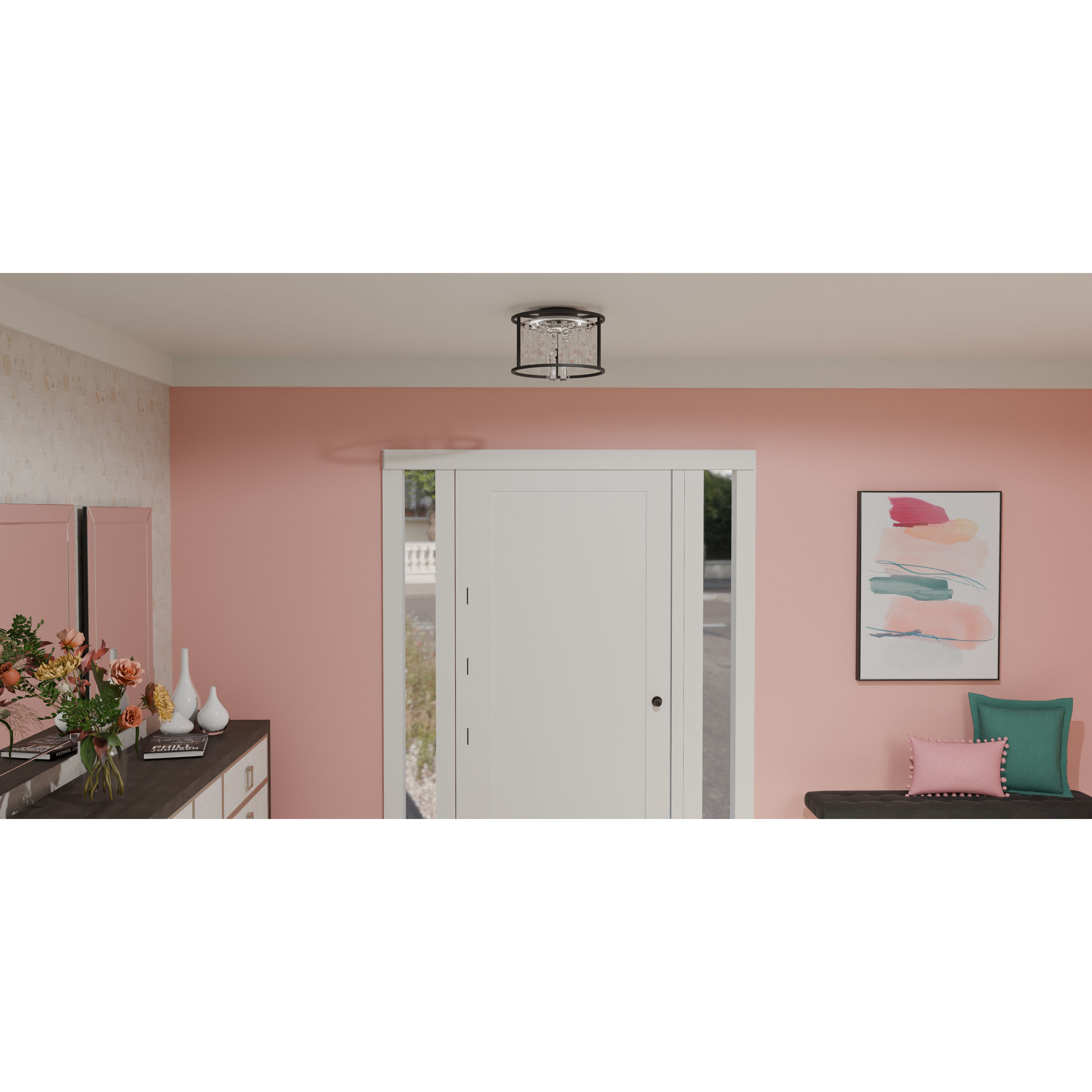 Brillance LED 15 inch Matte Black Flush Mount Ceiling Light, Medium