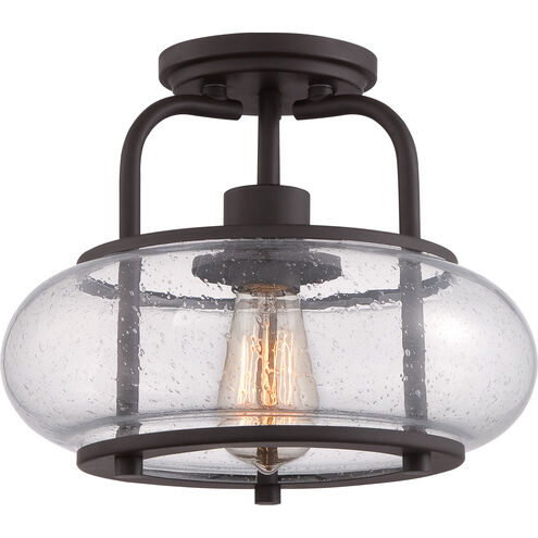 Trilogy 1 Light 12 inch Old Bronze Semi-Flush Mount Ceiling Light