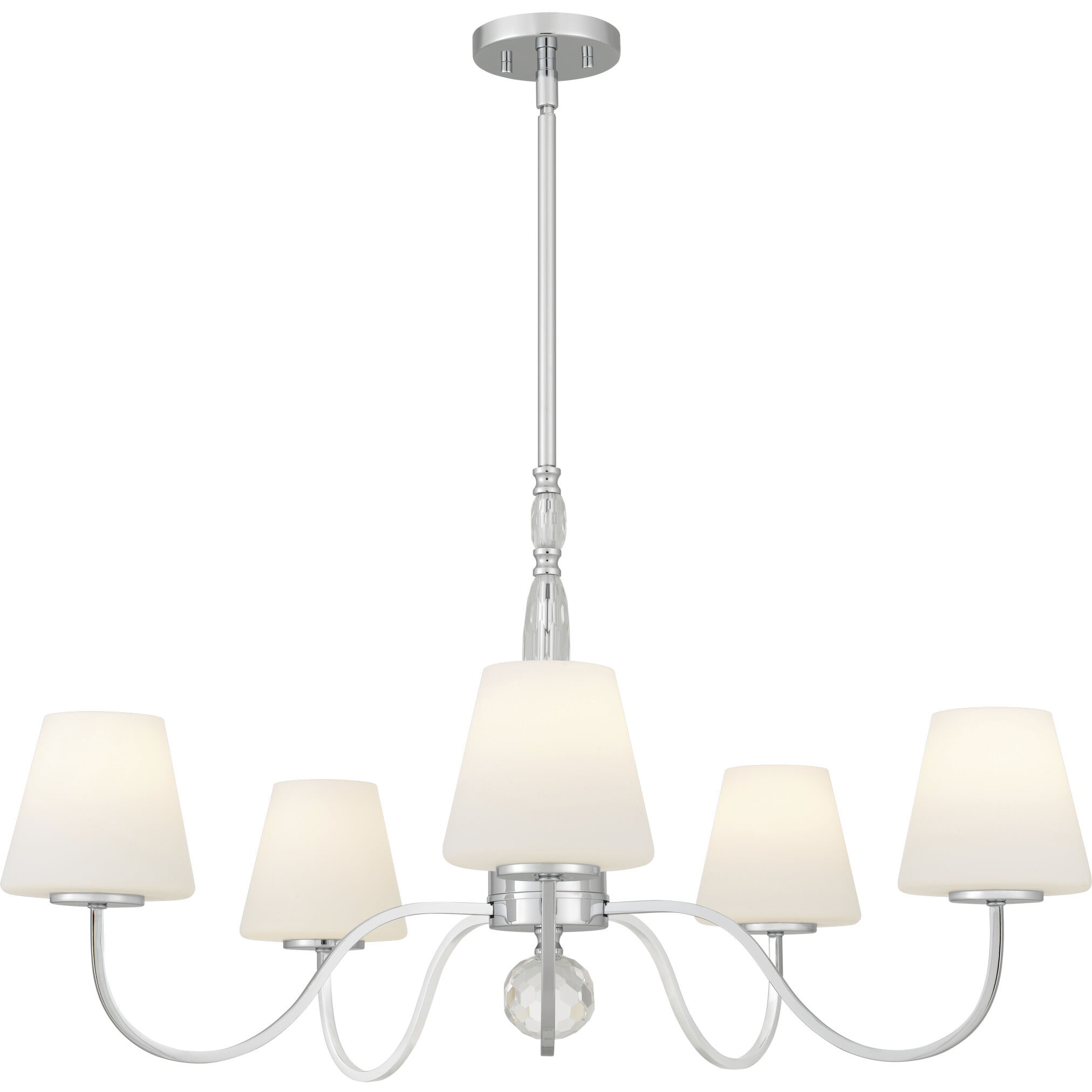 Stone 5 Light 35 inch Polished Chrome Chandelier Ceiling Light