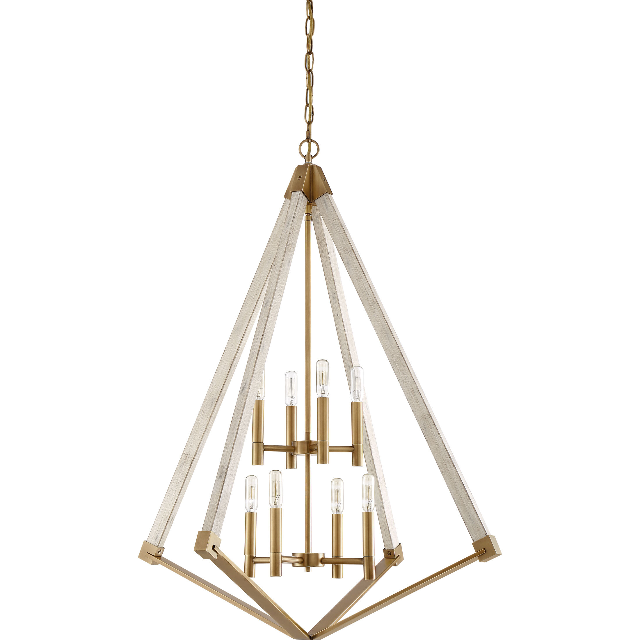 Viewpoint 8 Light 30 inch Weathered Brass Foyer Chandelier Ceiling Light