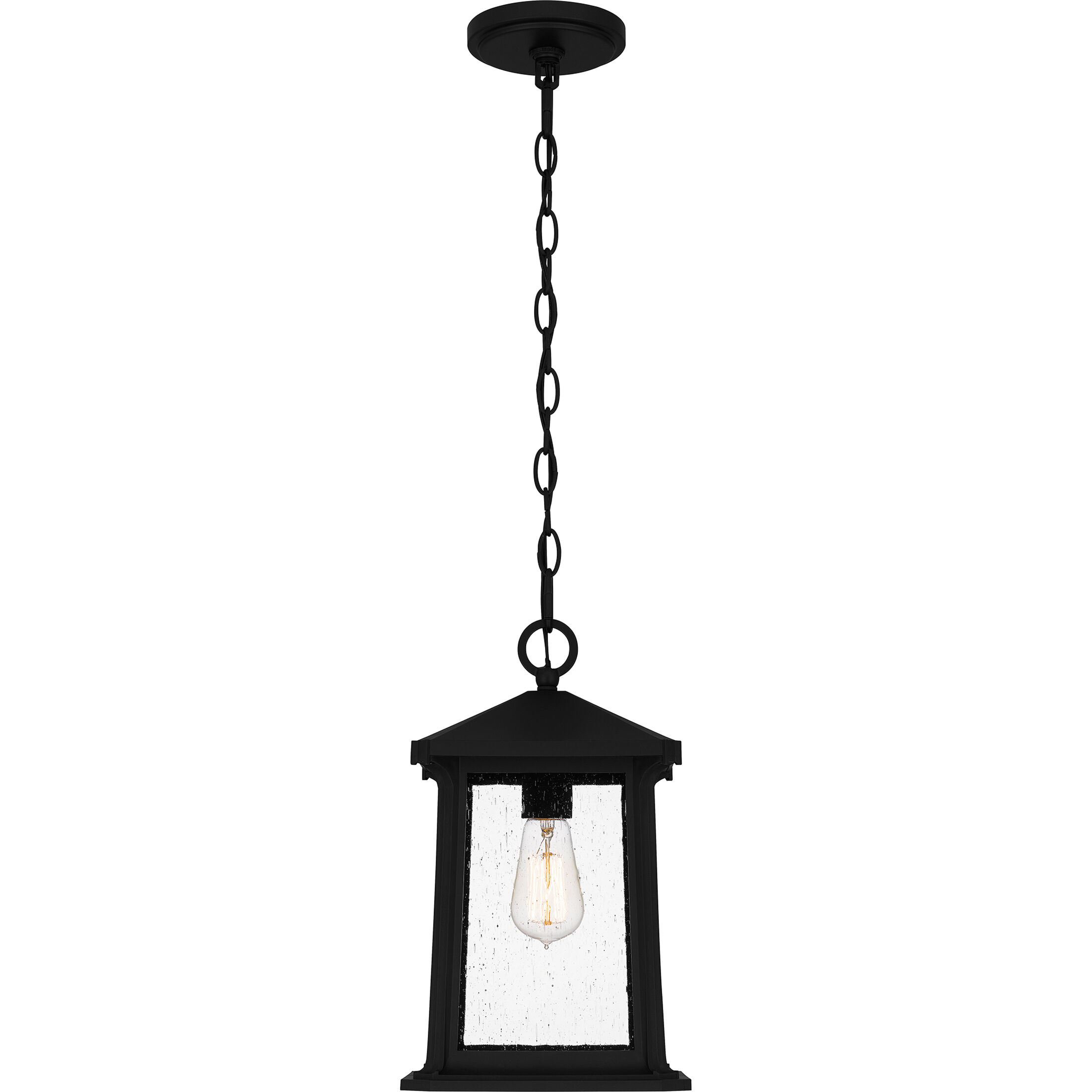 Satterfield 1 Light 9 inch Matte Black Outdoor Hanging Lantern