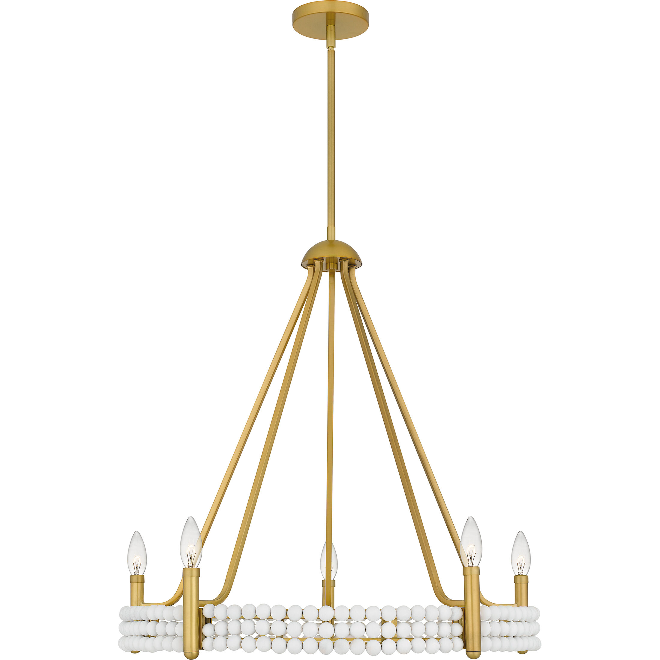 Molly 5 Light 27 inch Brushed Gold Chandelier Ceiling Light