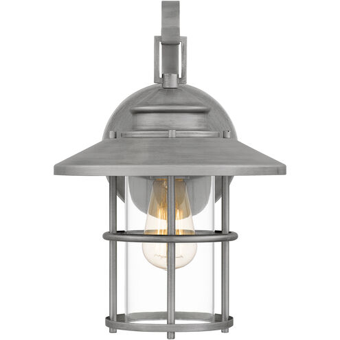 Lombard 1 Light 14 inch Antique Brushed Aluminum Outdoor Wall Lantern