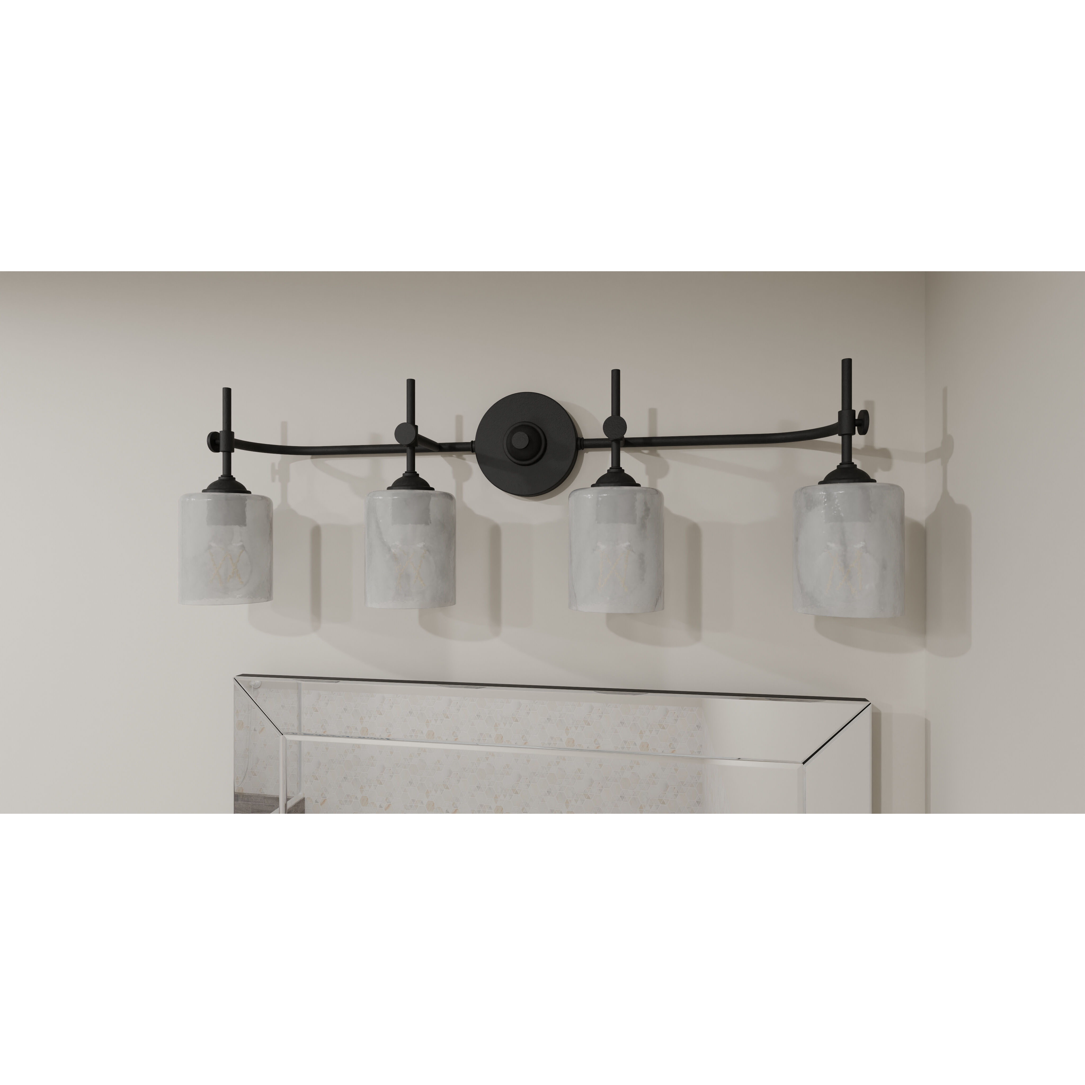 Aria 4 Light 31.25 inch Matte Black Bath Light Wall Light, Extra Large