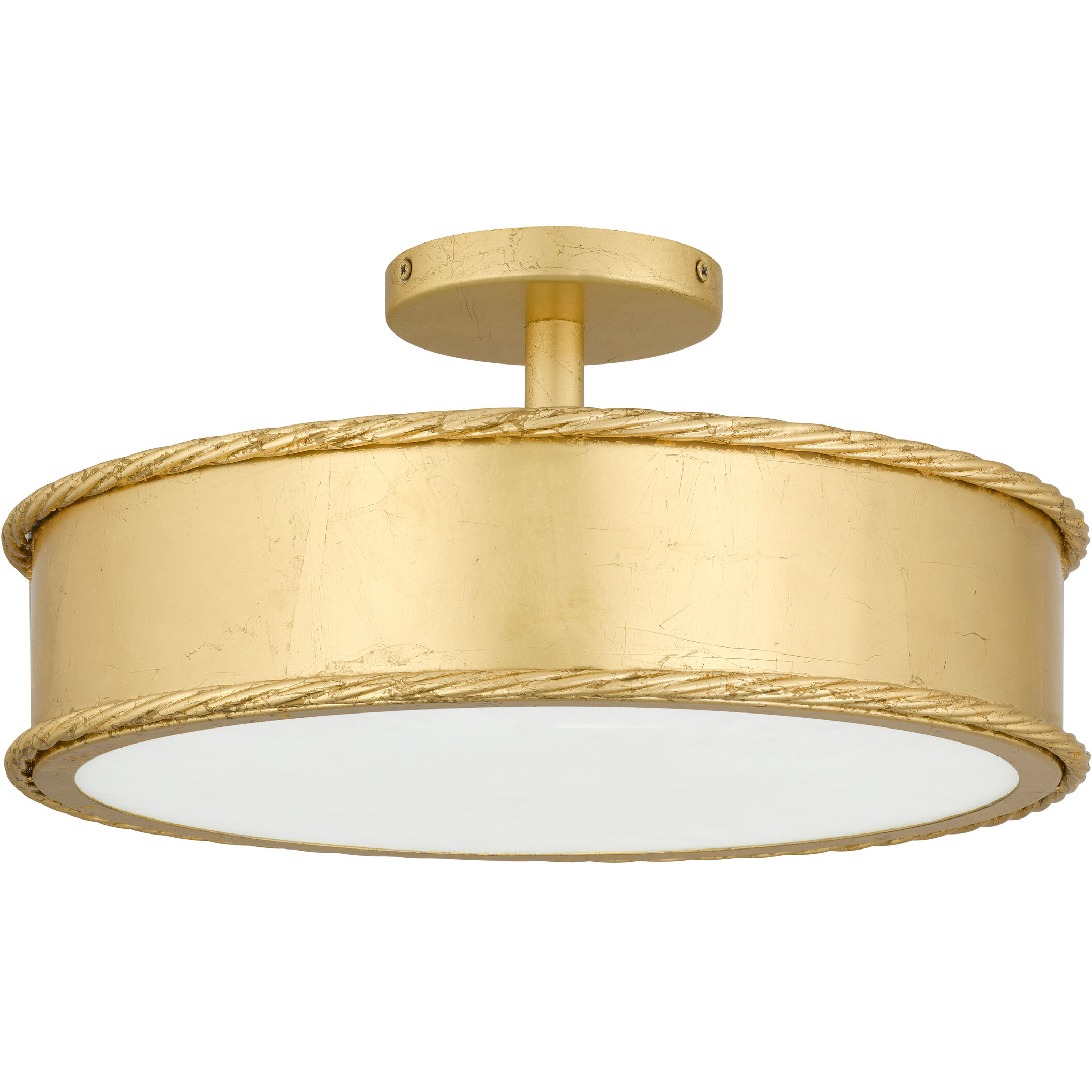 Mara 3 Light 16 inch Gold Leaf Semi-Flush Mount Ceiling Light