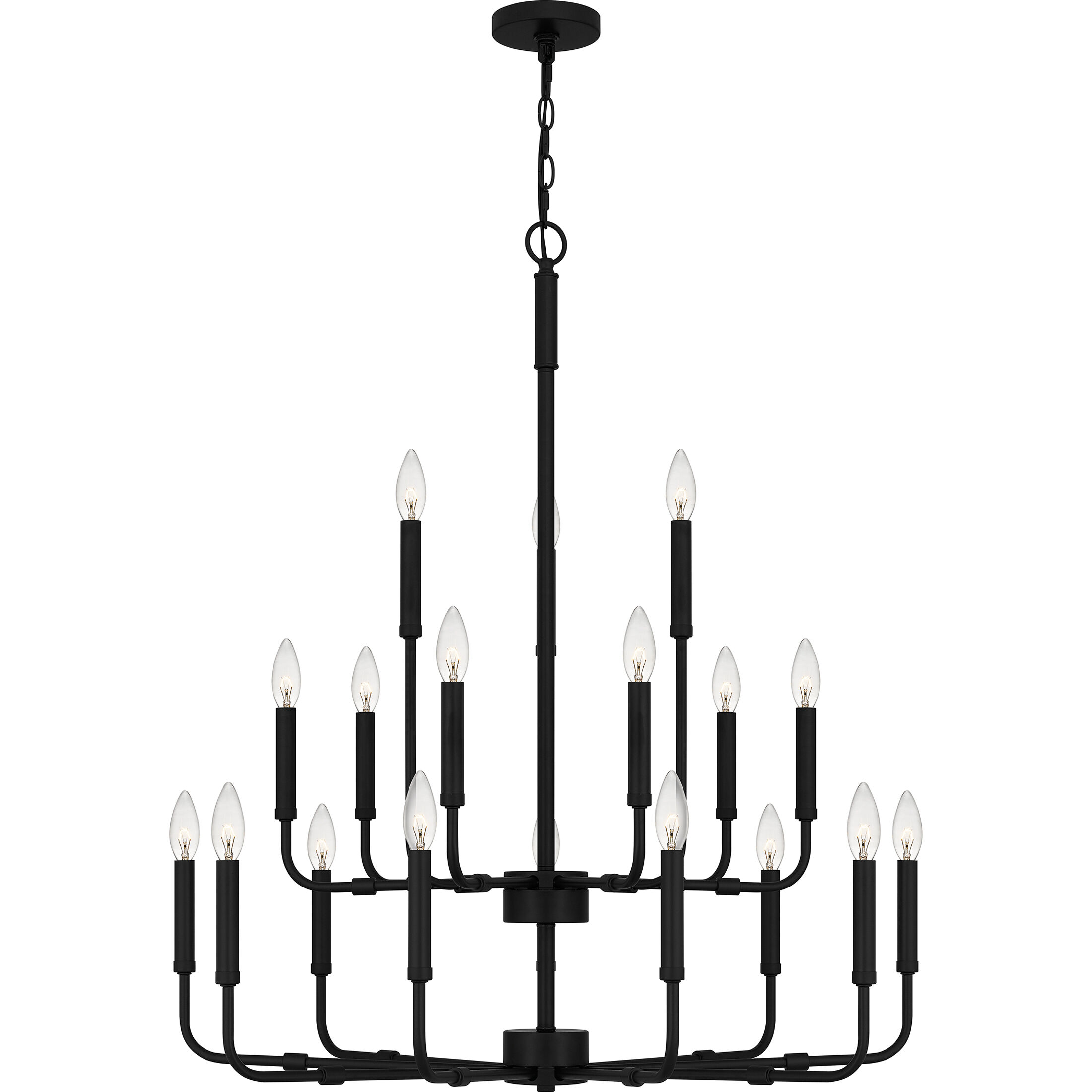 Quoizel ABR5132MBK Abner 18 Light 32 inch Matte Black Chandelier
