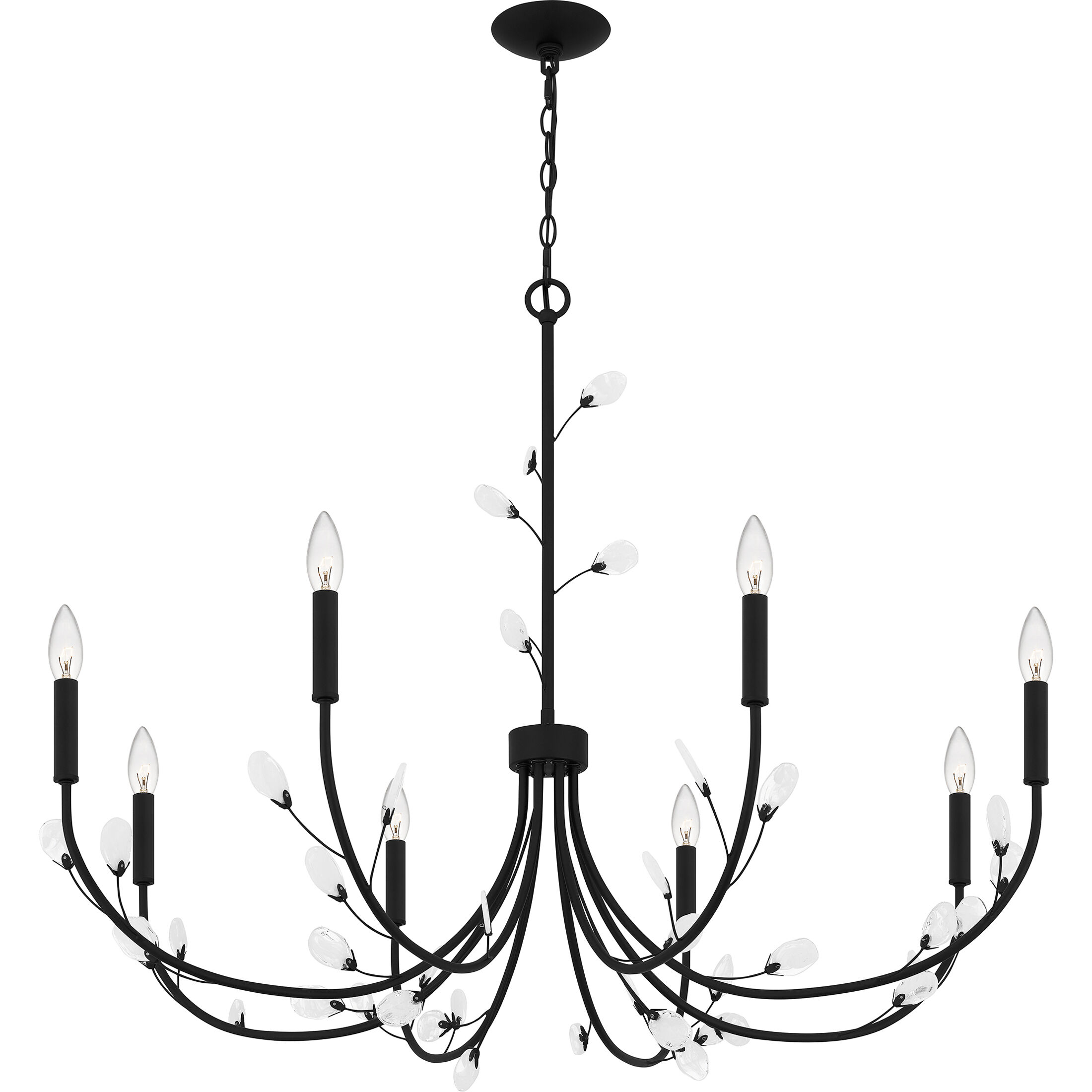 Heiress 8 Light 40 inch Matte Black Chandelier Ceiling Light
