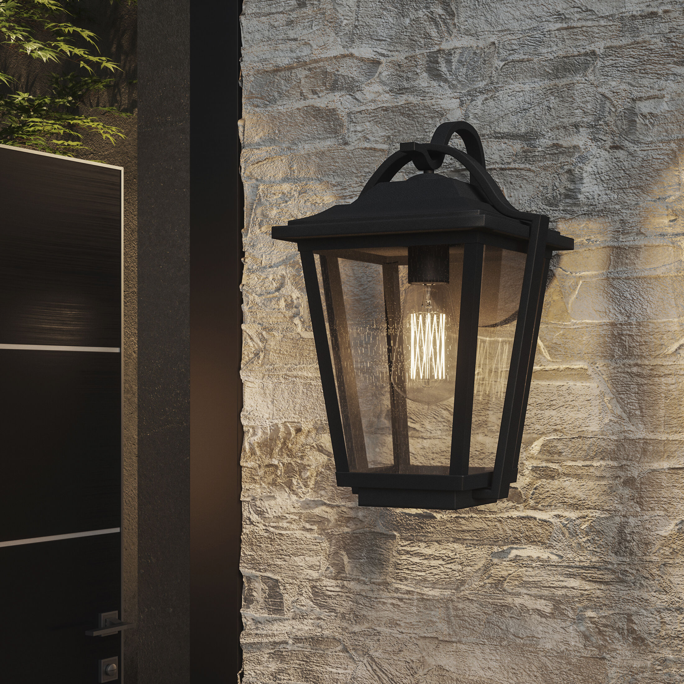 Darius 1 Light 15 inch Earth Black Outdoor Wall Light