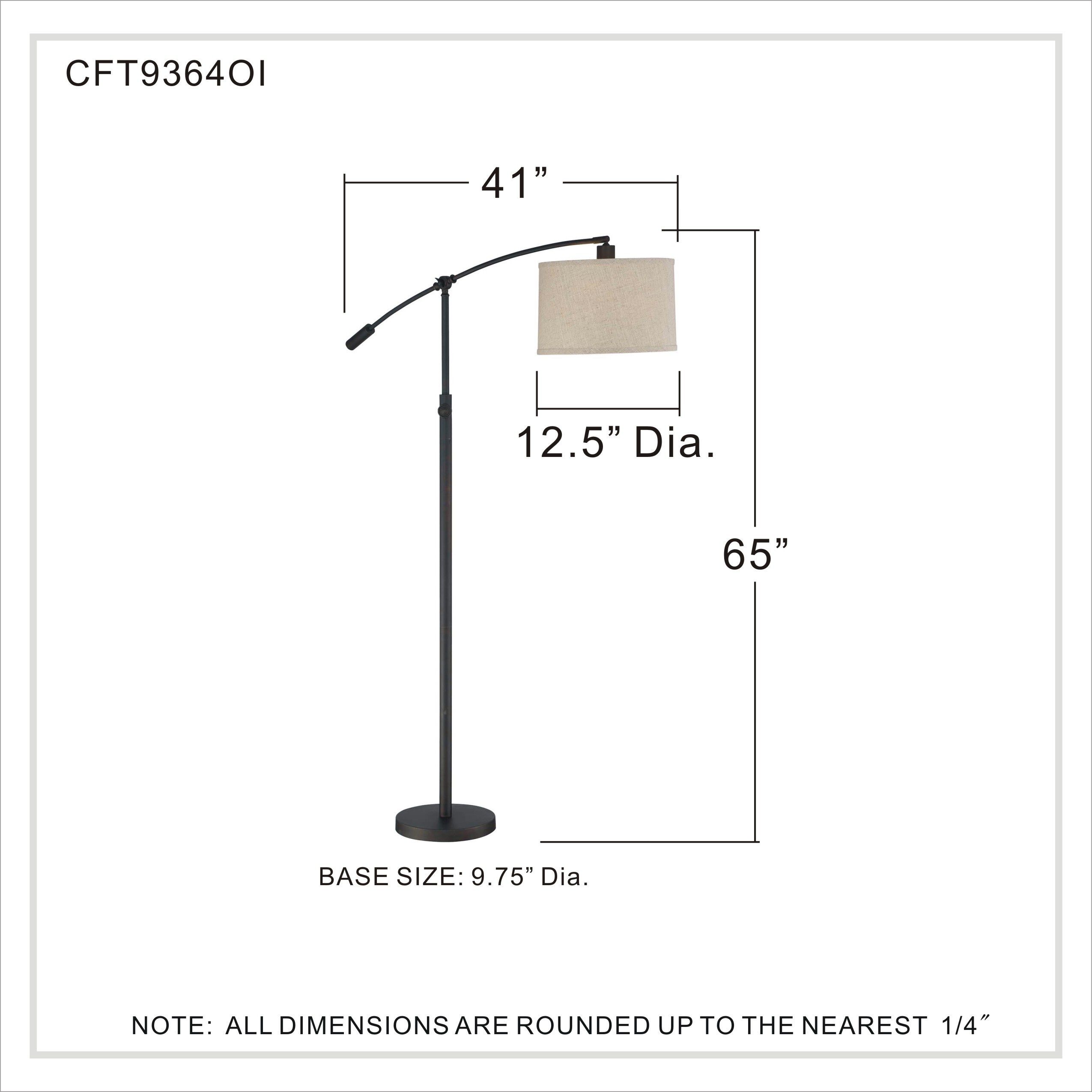 Clift 65 inch 75.00 watt Oil Rubbed Bronze Floor Lamp Portable Light
