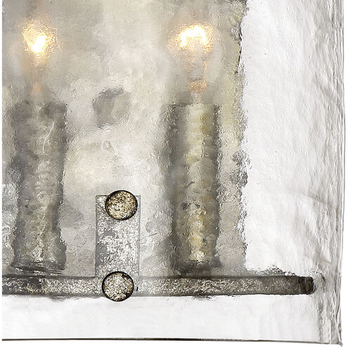 Fortress 2 Light 9 inch Mottled Silver Wall Sconce Wall Light