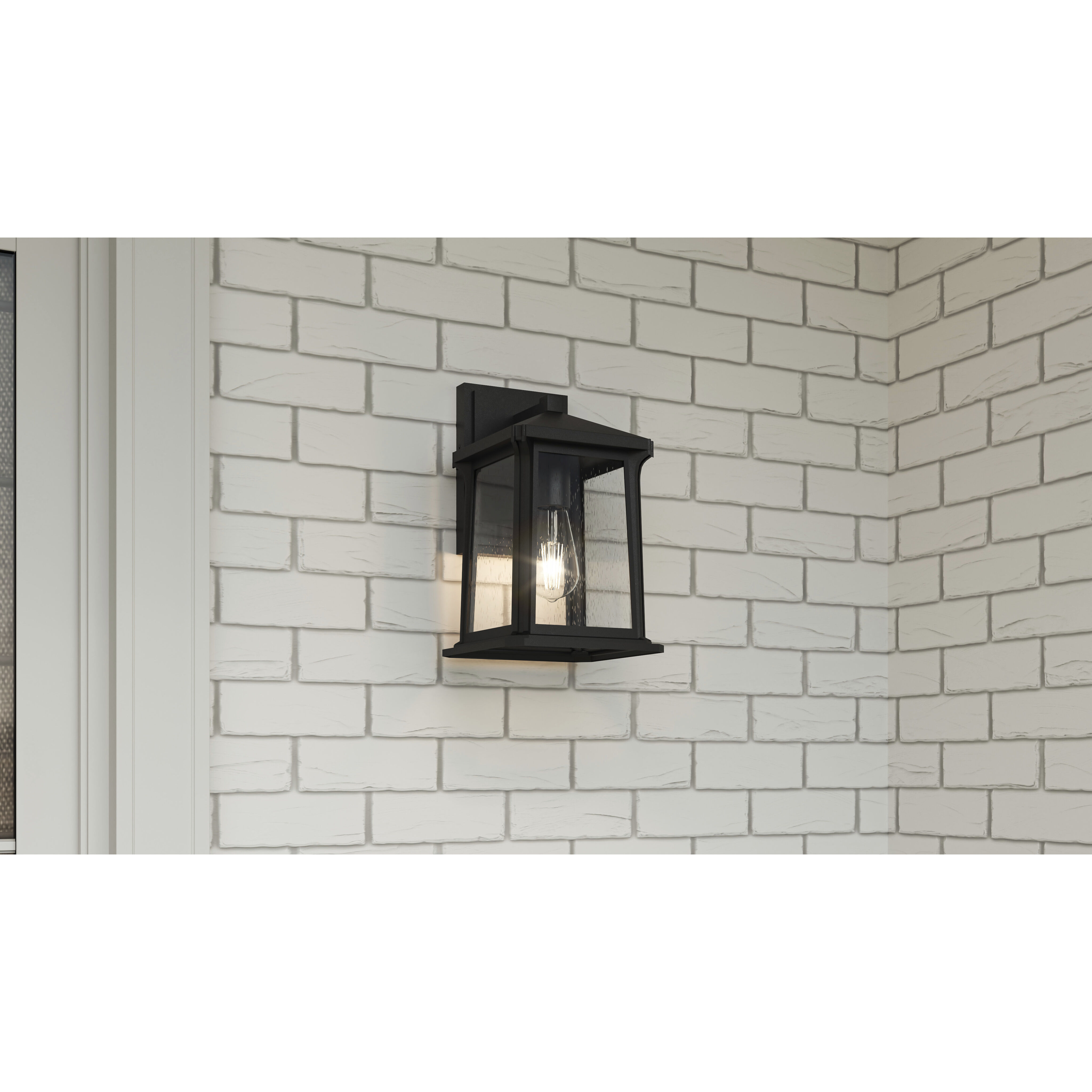 Satterfield 1 Light 13 inch Matte Black Outdoor Wall Lantern