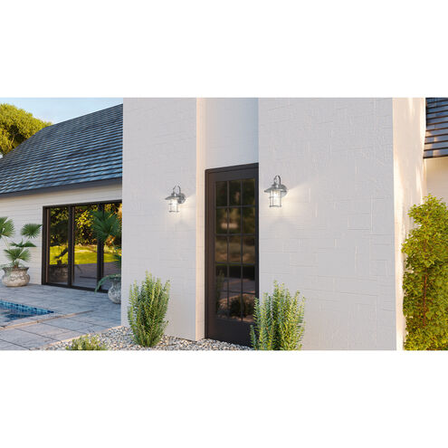 Lombard 1 Light 14 inch Antique Brushed Aluminum Outdoor Wall Lantern