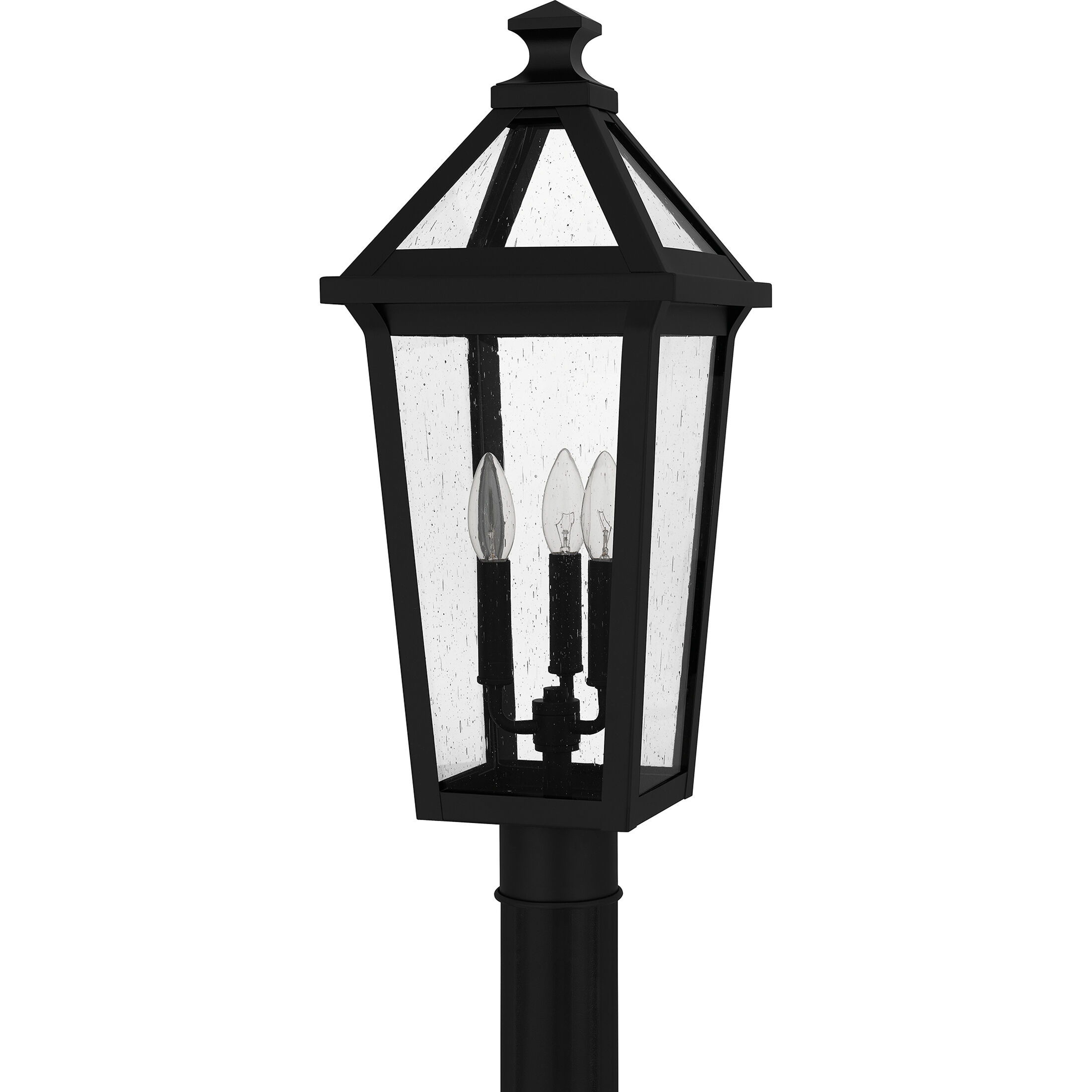 Boulevard 3 Light 23.75 inch Matte Black Outdoor Post Lantern, Large