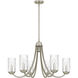 Allard 6 Light 32 inch Brushed Nickel Chandelier Ceiling Light