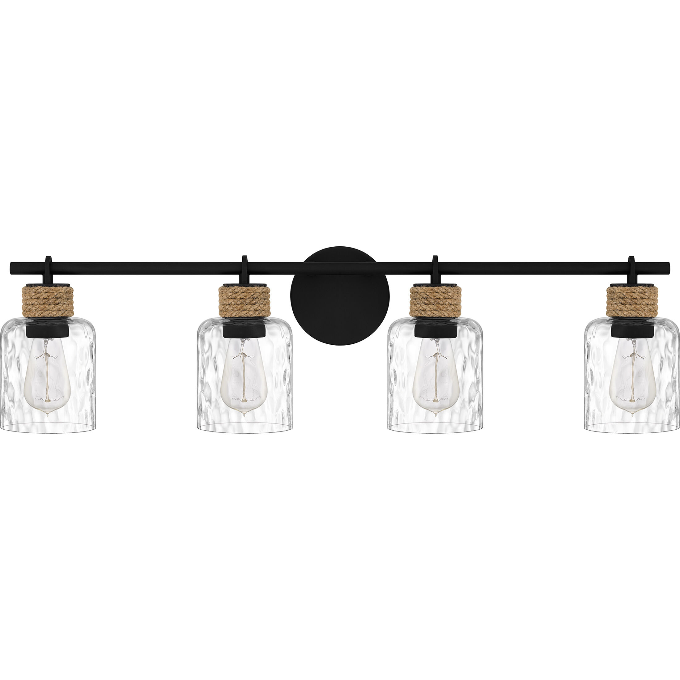 Baltic 4 Light 34 inch Matte Black Bath Light Wall Light