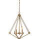 View Point 3 Light 19 inch Weathered Brass Foyer Chandelier Ceiling Light