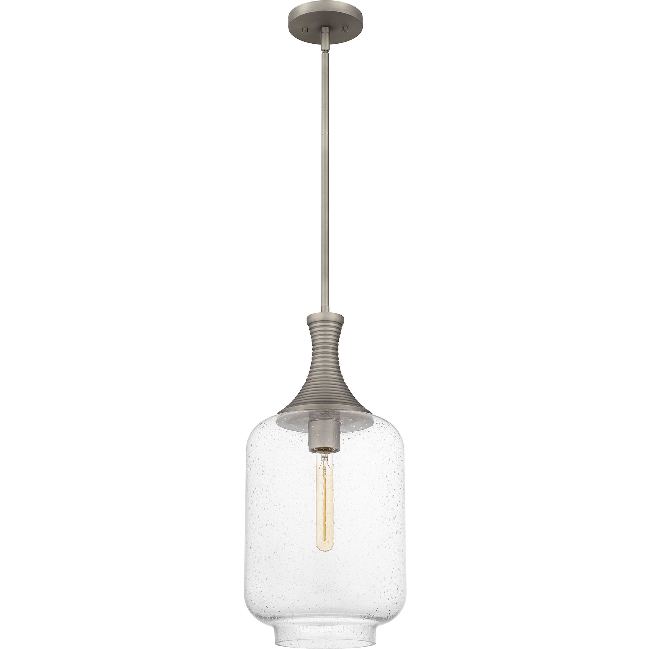 Langley 1 Light 10 inch Antique Nickel Mini Pendant Ceiling Light